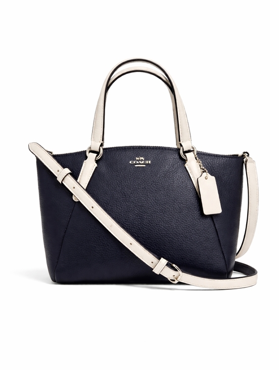 Coach Handbags - Coach Mini Kelsey Satchel in Navy Pebbled Leather F59853